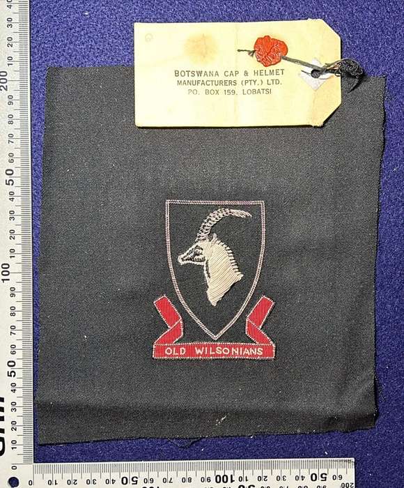 Rhodesian School Badge - ALAN WILSON SCHOOL - OLD WILSONIANS SCHOOL BADGE, WITH STENCIL & DOCUMENTS