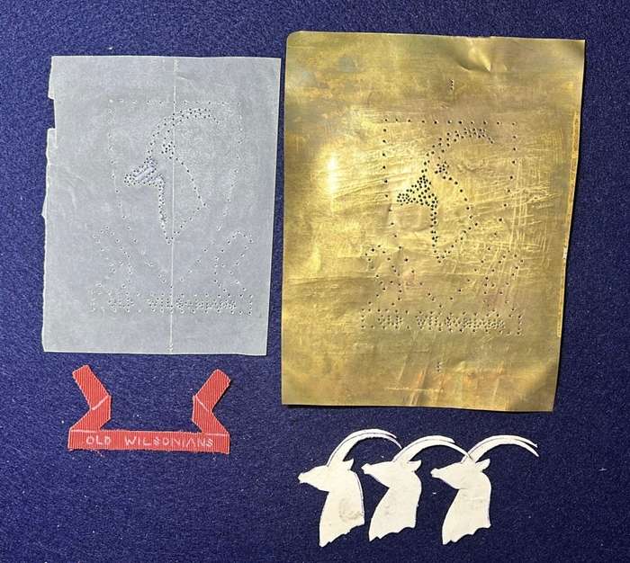 Rhodesian School Badge - ALAN WILSON SCHOOL - OLD WILSONIANS SCHOOL BADGE, WITH STENCIL & DOCUMENTS
