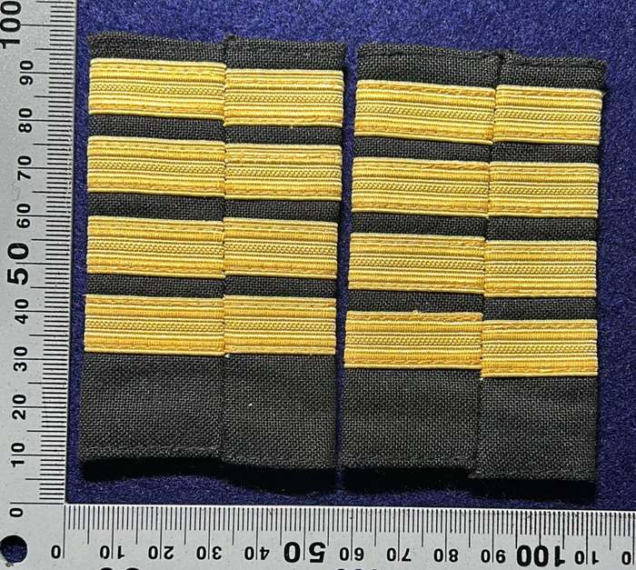 South African Civil Aviation - SET OF CAPTAIN SLIP ONS - BULLION GOLD ON BLACK