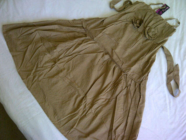***Cute Ladies Beige Summer Strap/Boob Tube Dress**Great Summer Dress**S, M, L ONLY**BRAND NEW**