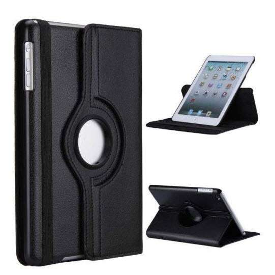 ***Apple Ipad Mini 360 Rotating PU Leather Stand Cover & Screen Protector***Black, Pink ONLY***