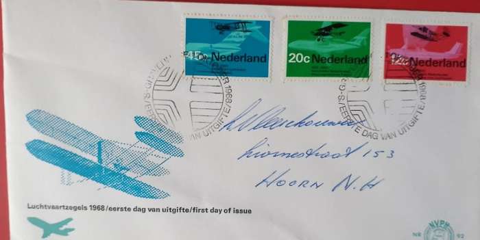 Nederland 1968 Planes Aviation Anniversaries set of 3 on NVPH FDC