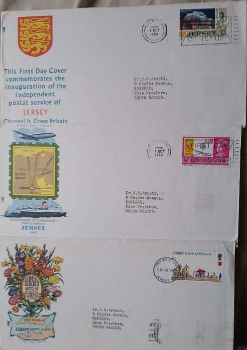 JERSEY X3 FDC 1969X2/1990
