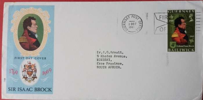 GUERNSEY FDC SIR ISAAC BlOCK 1968