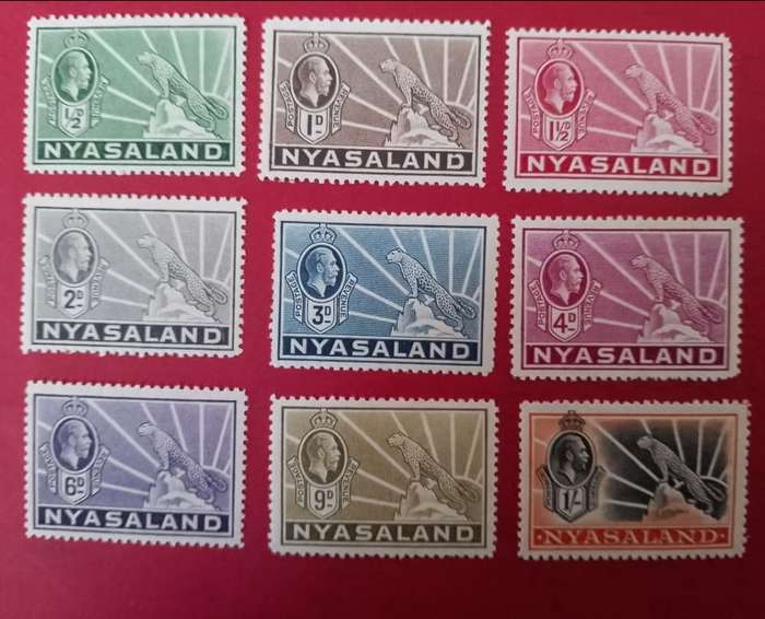 NYASALAND 1934 KGV MLH LEOPARD COMPLETE SET