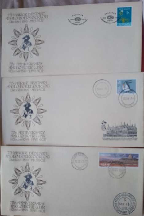 RSA SET OF 6 FDCS 1974  OF THE 75TH ANNIVERSARY OF ANGLO BOER WAR-SELDOM SEEN