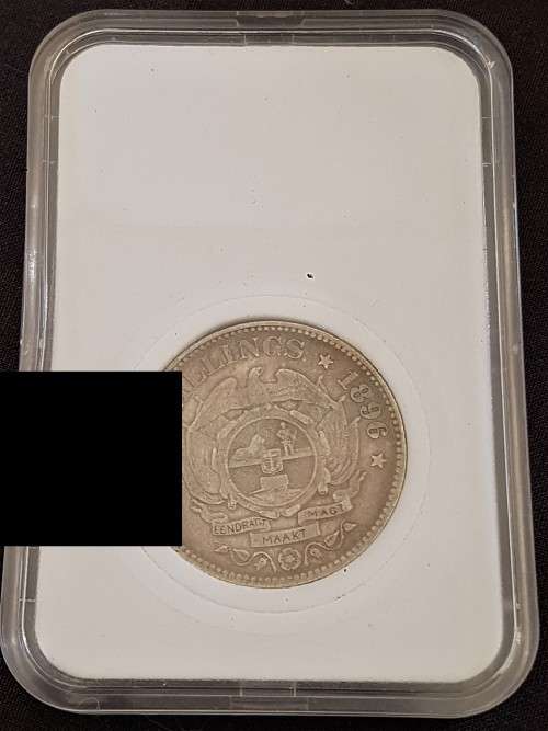 ZAR KRUGER 1896 HALF CROWN IN SLAB