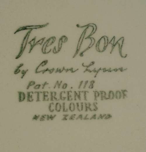 Vintage plate. Tres Bon , New Zealand