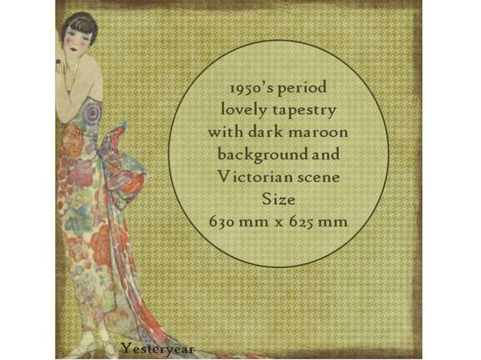 1950s period lovely tapestry with Victorian scene