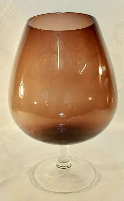 Extravagant oversized  rare brown vintage brandy goblet vase