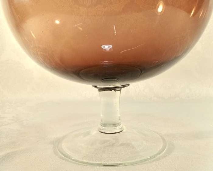 Extravagant oversized  rare brown vintage brandy goblet vase