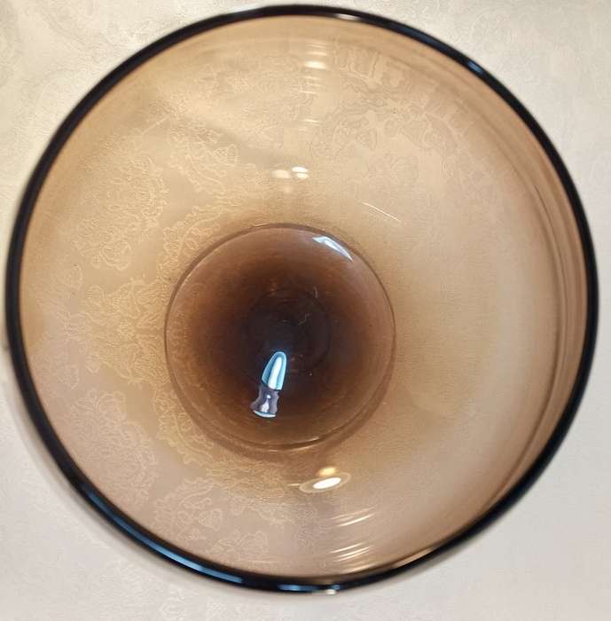 Extravagant oversized  rare brown vintage brandy goblet vase