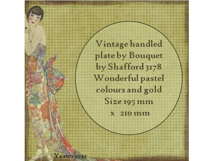 Vintage handled plate by Bouquet by Shafford 3178