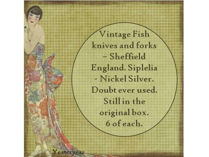 Vintage Fish knives and forks  Sheffield England. Sipelia - Nickel Silver