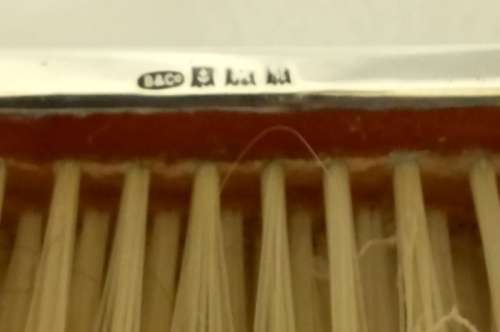 Vintage Hallmarked Silver Brush Set Mirror and two brushes. All initialled with M and C. B and Co