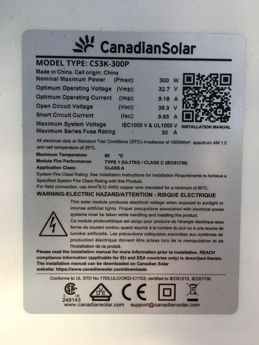 Canadian Solar 300W Solar Panel
