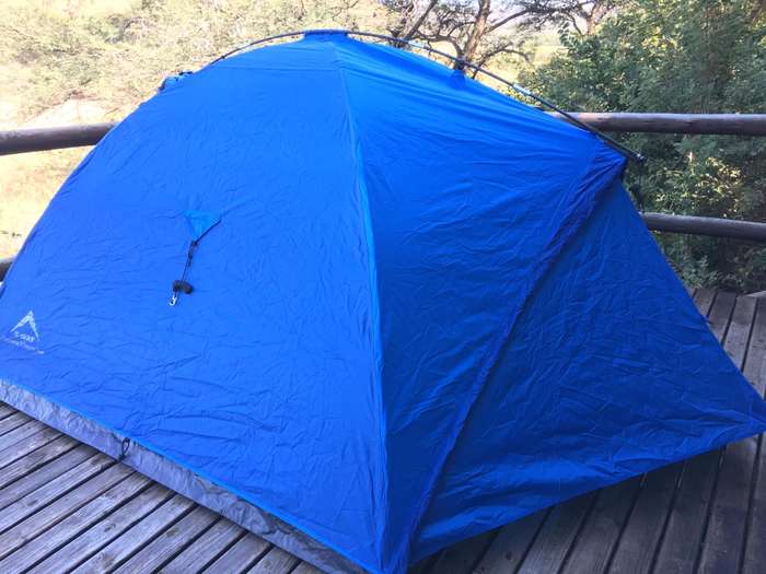 K-Way Panorama 3 dome tent and 2x intex single mattress with pump