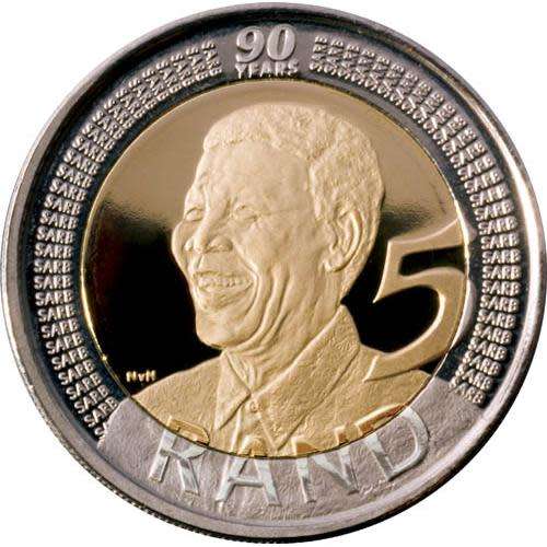 10 x 2008 Mandela 90th Birthday R5 Coins