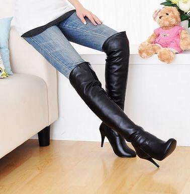 Thigh High Fitting High Heel Boots ( Size 2 - 8 )