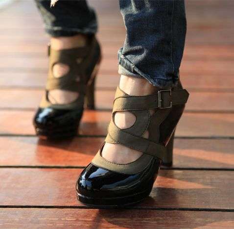 !!NEW!! Double Color Belt Bucle Heels(Size 2-6)