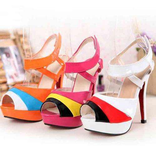 Tripple Colour Platform High Heel Sandals (2-6)