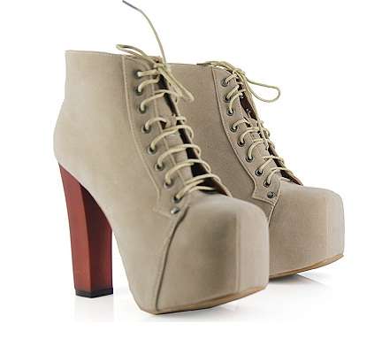 Retro Platform Ankle Lace Up Boots  - 4 Colours available - (Size 2.5 - 6.5)
