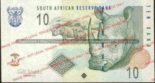 Gill Marcus First Issue Ten Rand Prefix BM unc condition