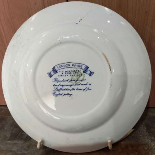 Vintage Blue `London Pride` Wall Plate-Houses of Parliament-J.H. Weatherly and Sons Hanley  23.5 cm