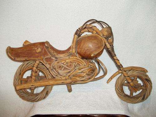 BIG, HUGE 540 mm x 340 mm HANDMADE BAMBOO AND WOODEN  CHOPPER STYLE MOTORBIKE