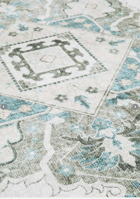 Eve Printed Rug - Antique Grey & Blue
