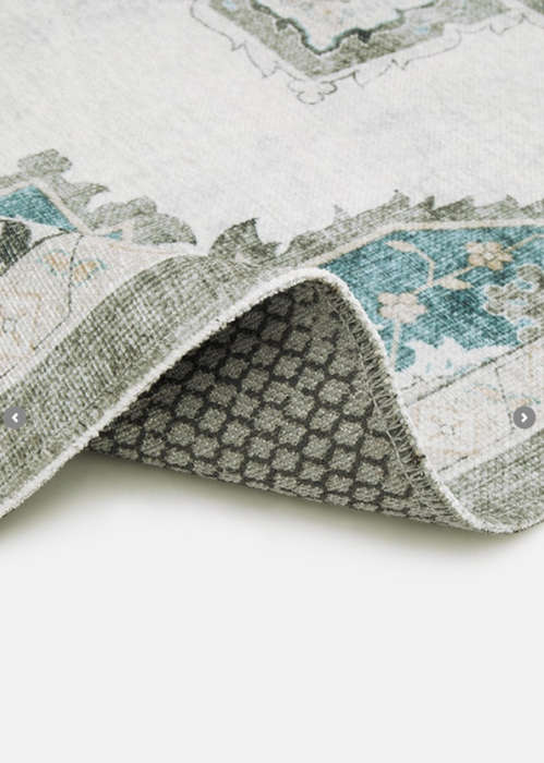 Eve Printed Rug - Antique Grey & Blue