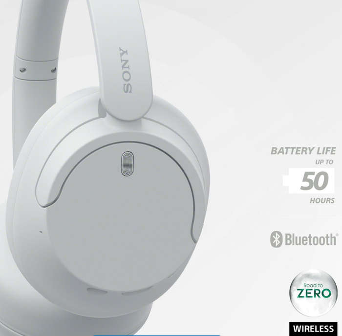 Sony WH-CH720 Noise Cancelling Over-Ear Headphones - White