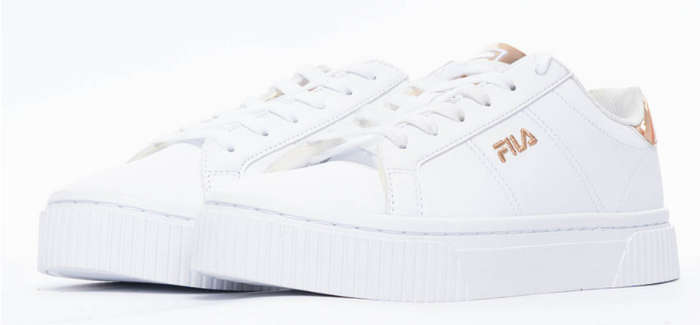 Fila Women's Panache 19 Flat Sneaker White/Metallic Silver/Fila Navy UK 3