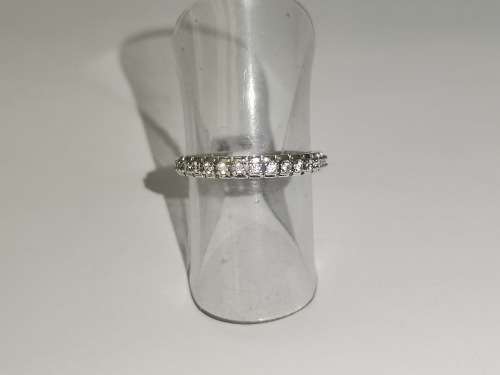 Unique Half-Eternity Sterling Silver Ring