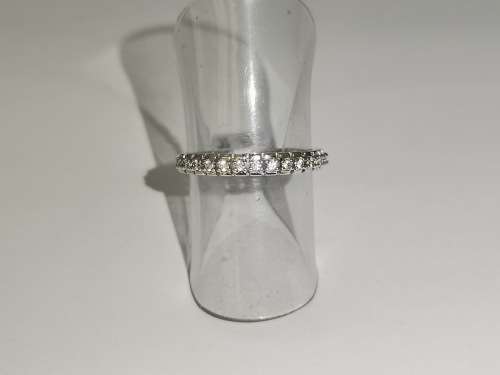 Unique Half-Eternity Sterling Silver Ring