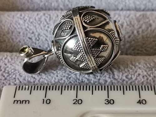 Silver Bell Ball Pendant