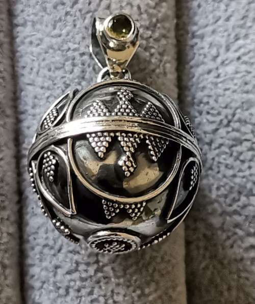 Silver Bell Ball Pendant