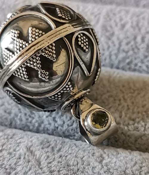 Silver Bell Ball Pendant