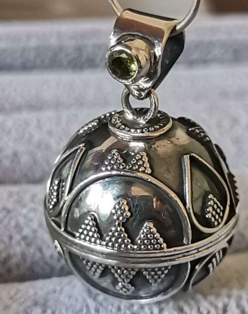 Silver Bell Ball Pendant
