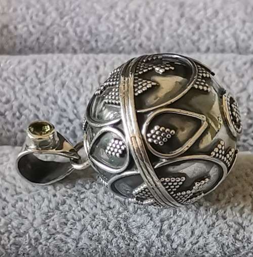 Silver Bell Ball Pendant