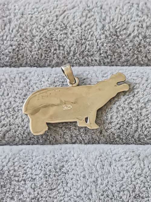 DISCOUNT!!! Silver Hippo Pendant