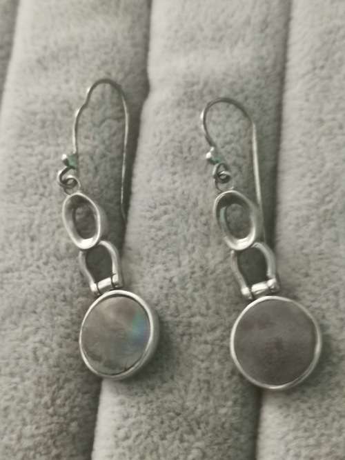 Discount!!! Silver Abalone Earrings
