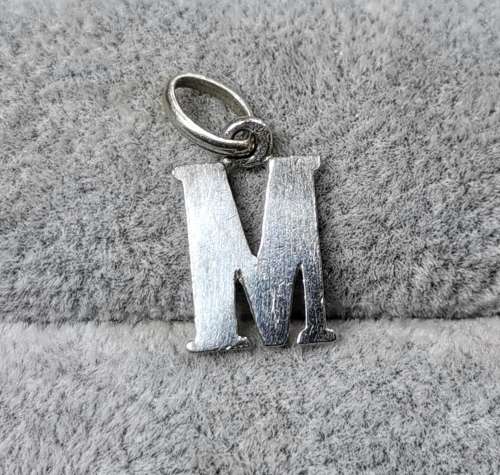 Silver `M` Pendant
