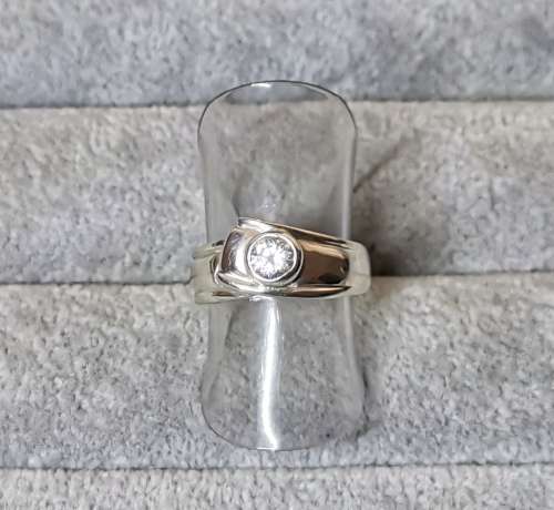 Silver Solitaire Ring