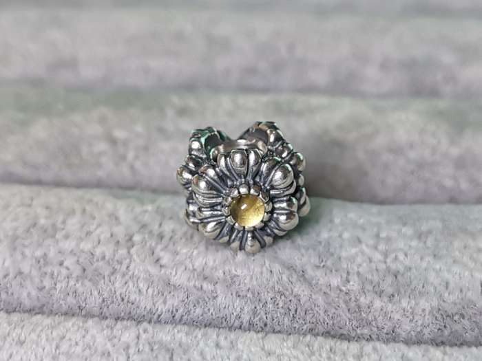 Pandora November Citrine Birthday Bloom Charm