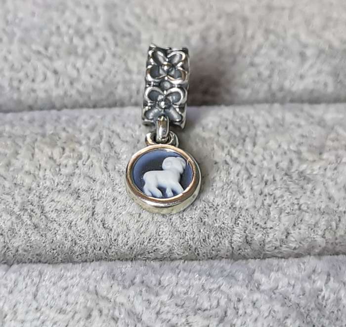 Pandora Aries Agate Cameo Charm