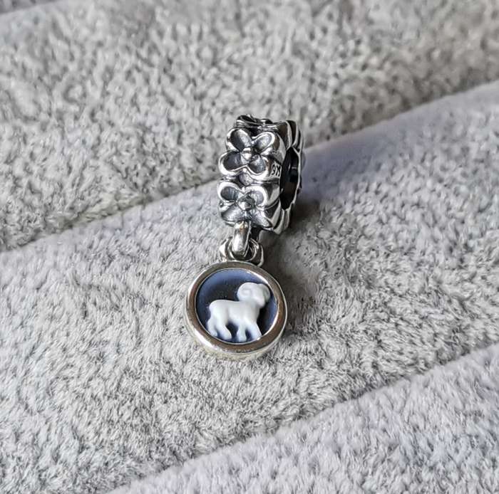 Pandora Aries Agate Cameo Charm