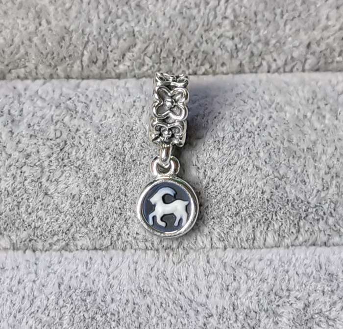 Pandora Capricorn Agate Cameo Charm