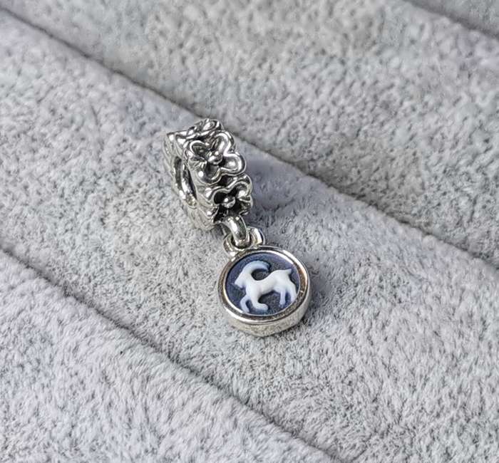 Pandora Capricorn Agate Cameo Charm