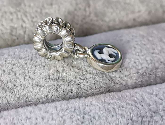 Pandora Capricorn Agate Cameo Charm
